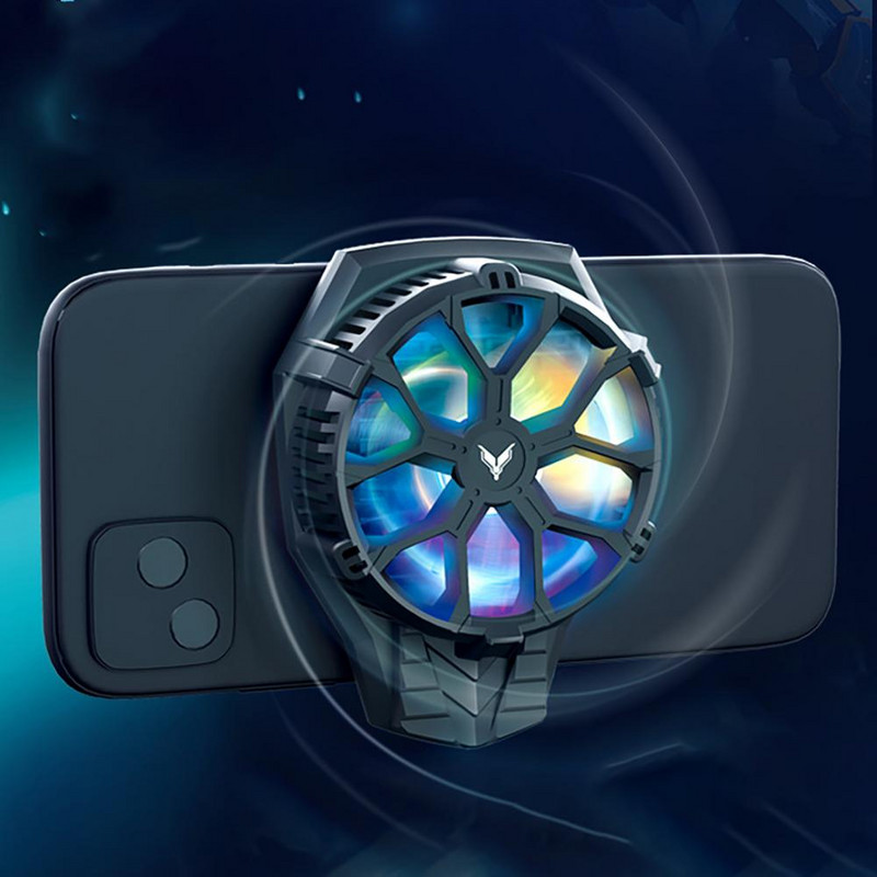 Kényelmes félvezető hűtés mobiltelefon hűtőventilátor kopásálló színes fények mobiltelefon radiátor