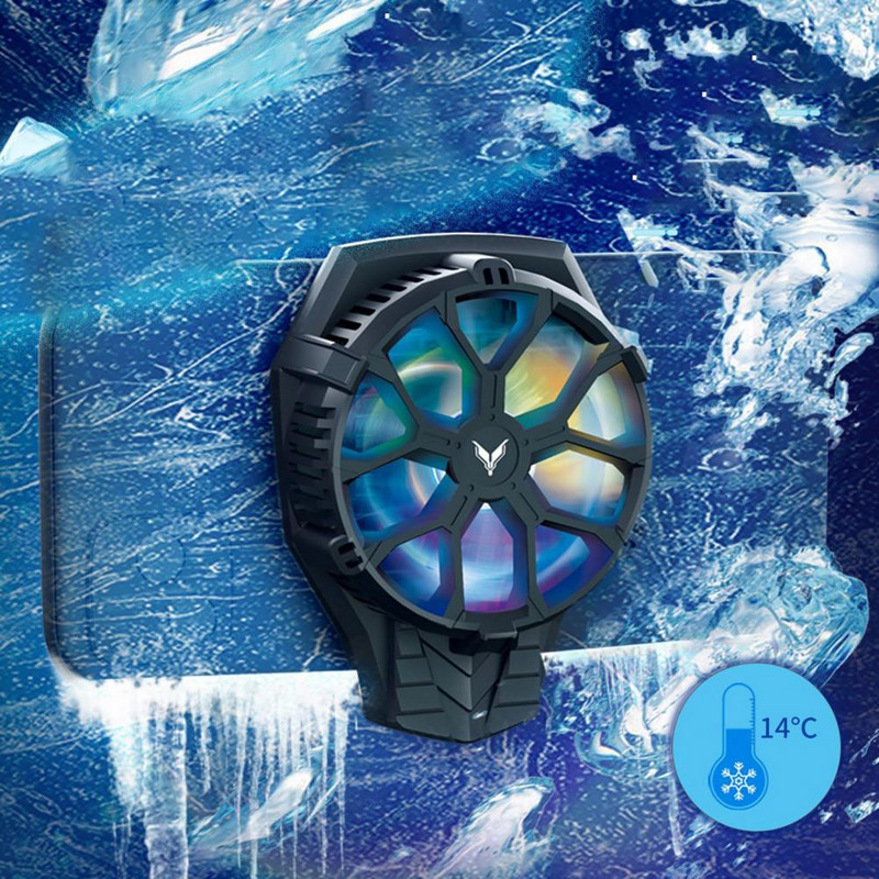 Kényelmes félvezető hűtés mobiltelefon hűtőventilátor kopásálló színes fények mobiltelefon radiátor