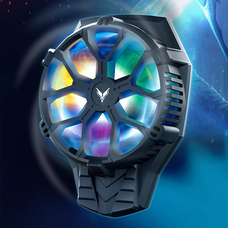 Kényelmes félvezető hűtés mobiltelefon hűtőventilátor kopásálló színes fények mobiltelefon radiátor