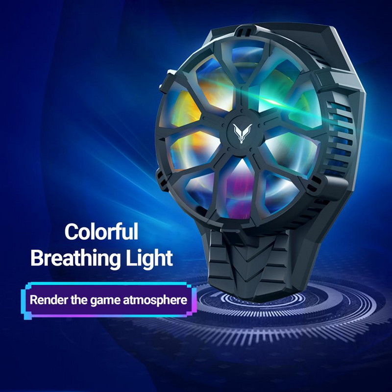 Kényelmes félvezető hűtés mobiltelefon hűtőventilátor kopásálló színes fények mobiltelefon radiátor