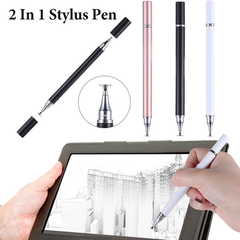 2 az 1-ben Stylus toll okostelefonhoz, táblagéphez, rajzoláshoz kapacitív ceruza kapacitív toll Stylus ceruza mobil képernyős érintőtoll iPadhez