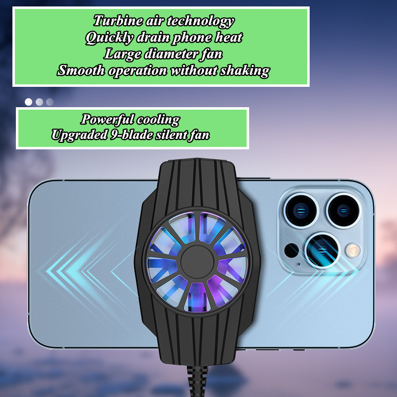 F01 Mini Mobiltelefon hűtőventilátor Turbo Hurricane Game Cooler Mobiltelefon Cool hűtőborda IPhone/Samsung/Xiaomi Gaming Radiátorhoz