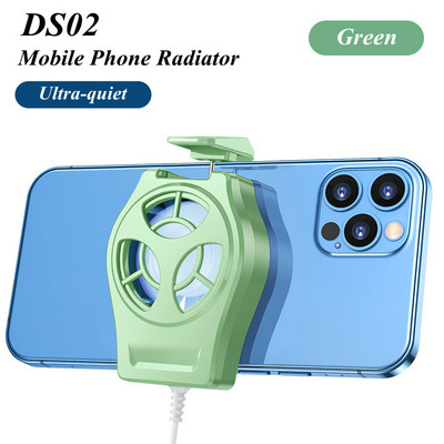 DS02 Mini radiator portabil pentru telefon mobil, turbină, radiator uragan, pentru răcitor de jocuri PUBG pentru iPhone, Samsung Huawei, radiator rece