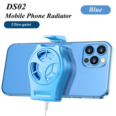 DS02 Mini radiator portabil pentru telefon mobil, turbină, radiator uragan, pentru răcitor de jocuri PUBG pentru iPhone, Samsung Huawei, radiator rece