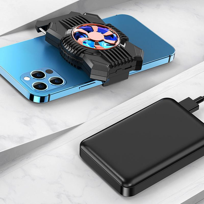 Mobiltelefon-hűtő, gyors hőelvezetésű telefon radiátor hűtőventilátor USB tápellátás az élő közvetítéshez kültéri vlog Youtube