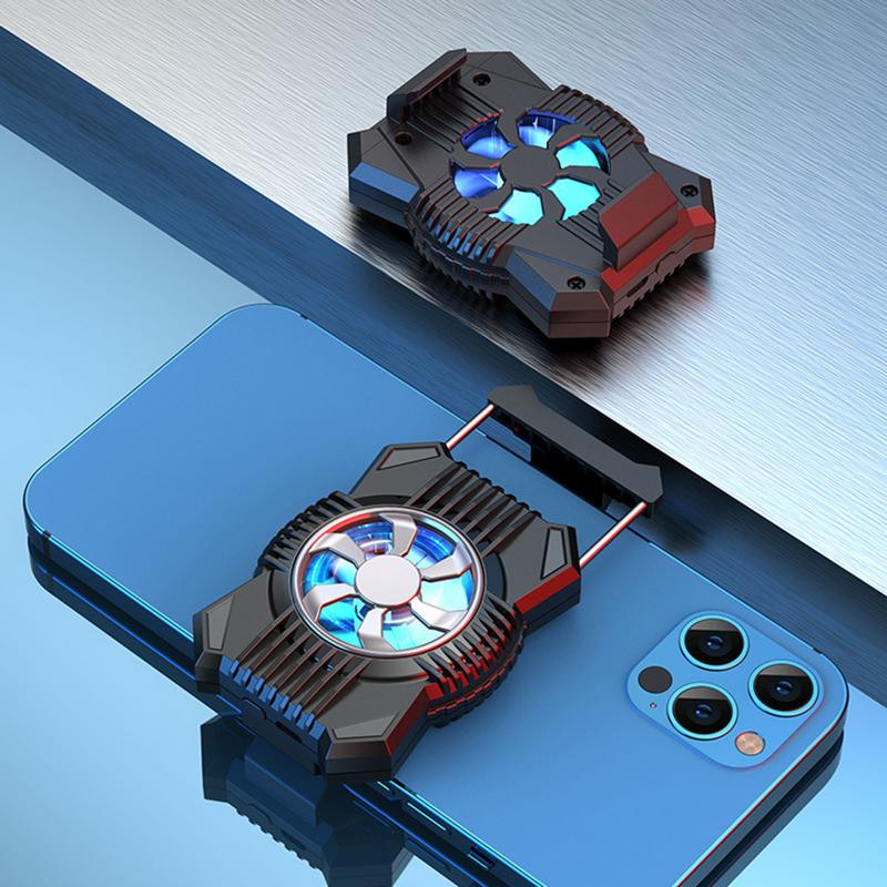 Mobiltelefon-hűtő, gyors hőelvezetésű telefon radiátor hűtőventilátor USB tápellátás az élő közvetítéshez kültéri vlog Youtube