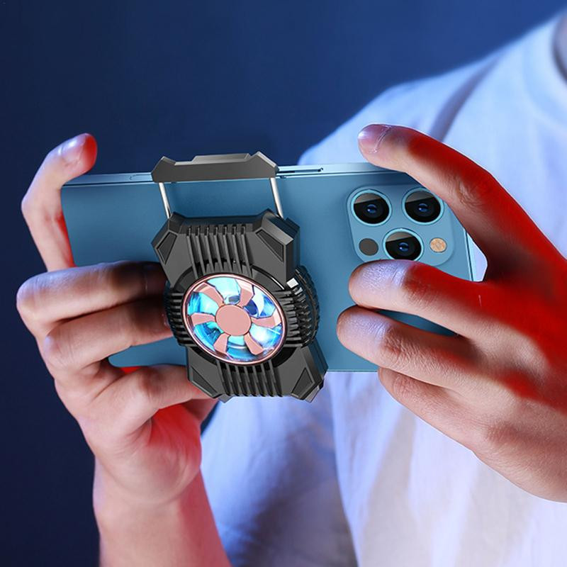 Mobiltelefon-hűtő, gyors hőelvezetésű telefon radiátor hűtőventilátor USB tápellátás az élő közvetítéshez kültéri vlog Youtube