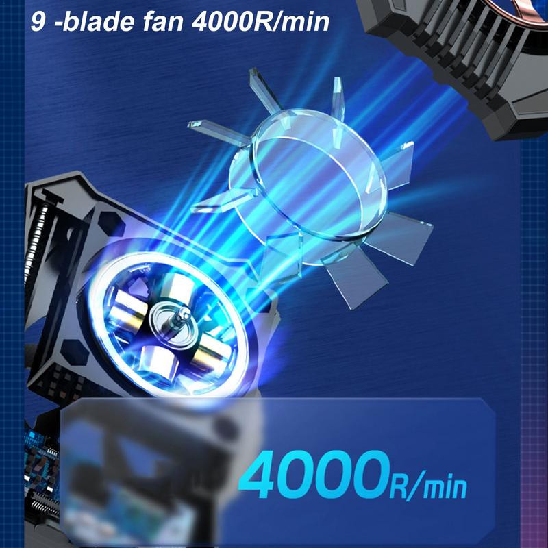 Mobiltelefon-hűtő, gyors hőelvezetésű telefon radiátor hűtőventilátor USB tápellátás az élő közvetítéshez kültéri vlog Youtube