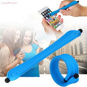 Stilo tactil universal cu ecran capacitiv pentru tablete Pixuri tactile pentru curea de mână cu bandă de silicon Samsung Stylus pentru telefon mobil pentru iphone
