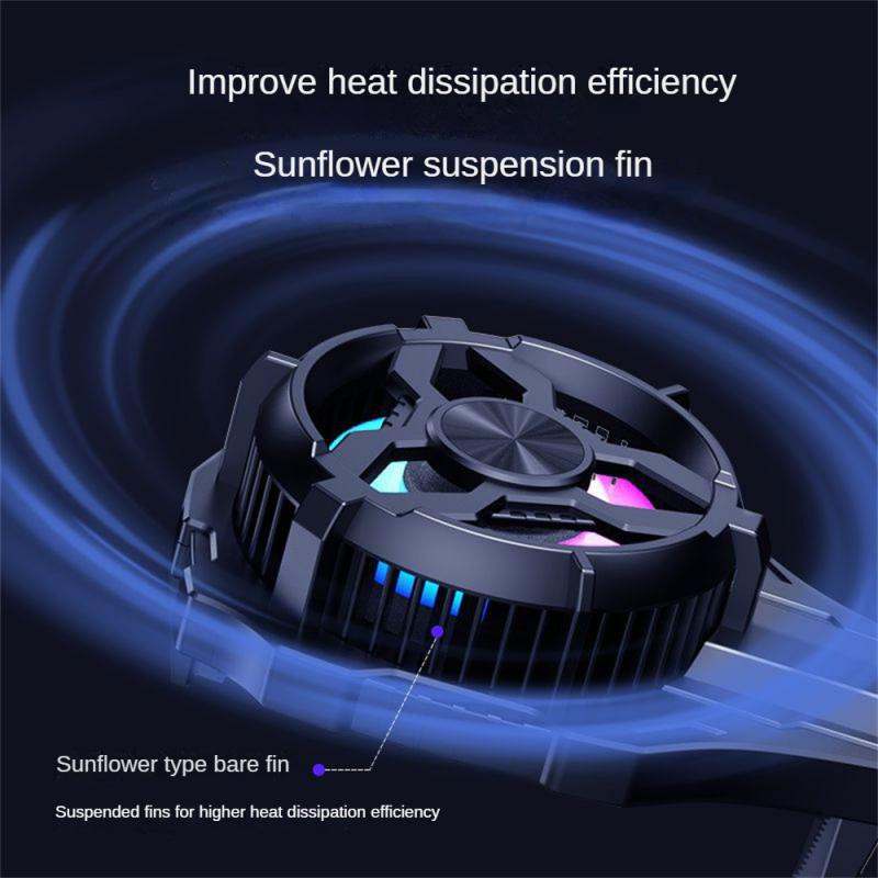 Mobiltelefon-hűtő Ultra-csendes hőelvezetésű hűtőkapocs Vakító fény 15w-os telefonradiátor Irodai tartozékok Hordozható