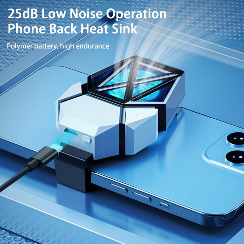 Telefon Vissza Radiátor Újratölthető Kétfokozatú állítás 400mAh Gyors hűtés Telefon Radiátor Ventilátor Radiátor Ventilátor Hőelvezetés