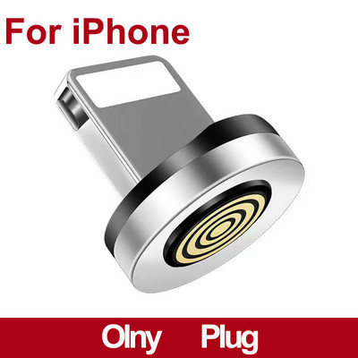 Adaptor magnetic Transfer de date Micro USB tip C Sincronizare de încărcare Rotire de 540 de grade Conector cot pentru iPhone Huawei Xiaomi Samsung