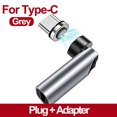 Adaptor magnetic Transfer de date Micro USB tip C Sincronizare de încărcare Rotire de 540 de grade Conector cot pentru iPhone Huawei Xiaomi Samsung