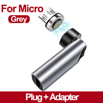 Adaptor magnetic Transfer de date Micro USB tip C Sincronizare de încărcare Rotire de 540 de grade Conector cot pentru iPhone Huawei Xiaomi Samsung