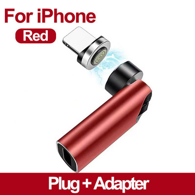 Adaptor magnetic Transfer de date Micro USB tip C Sincronizare de încărcare Rotire de 540 de grade Conector cot pentru iPhone Huawei Xiaomi Samsung