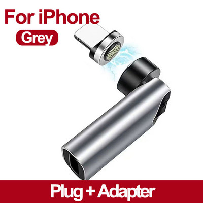 Adaptor magnetic Transfer de date Micro USB tip C Sincronizare de încărcare Rotire de 540 de grade Conector cot pentru iPhone Huawei Xiaomi Samsung
