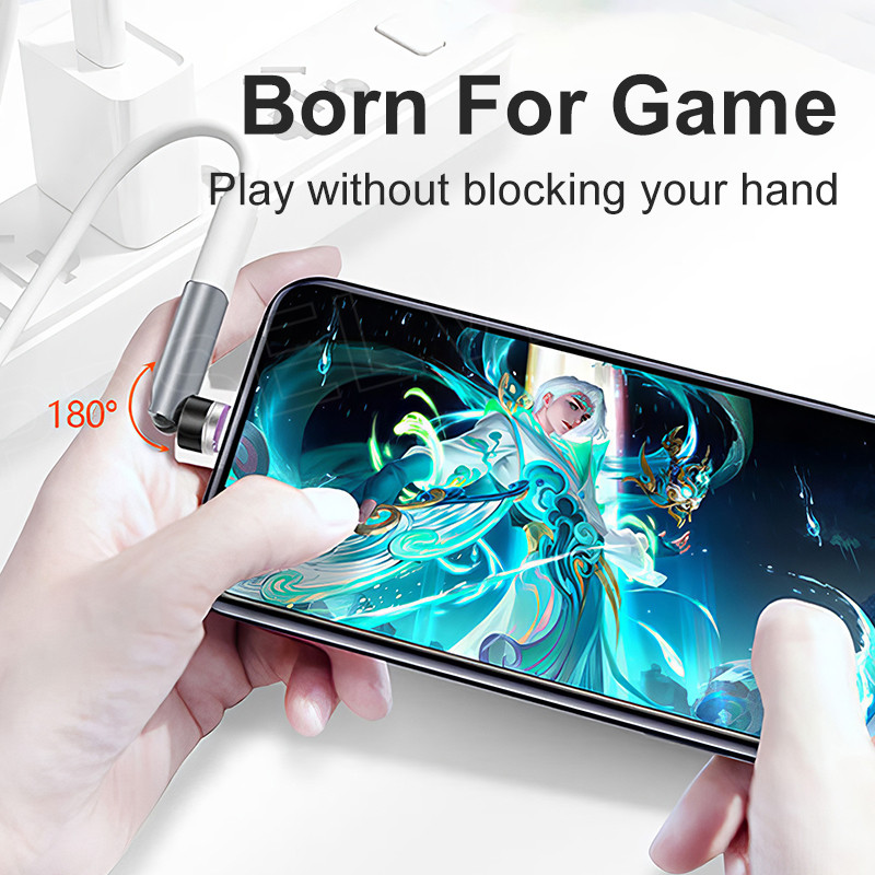 Mágneses adapter adatátvitel Micro USB Type C Charge Sync 540 fokban elforgatható könyökcsatlakozó iPhone-hoz Huawei Xiaomi Samsung
