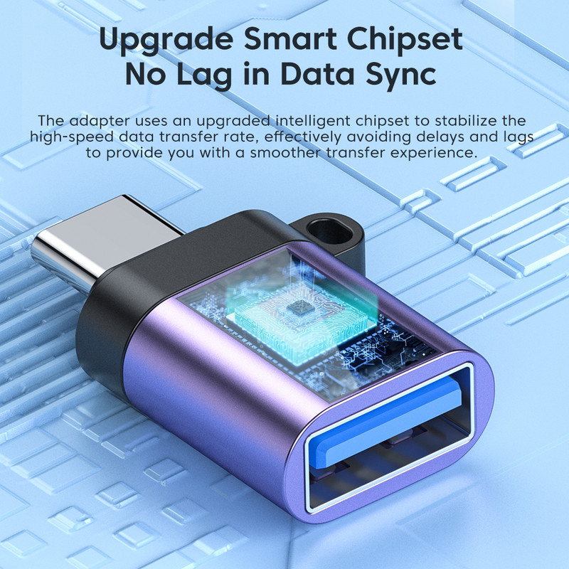 Toocki USB 3.0 – C típusú OTG adapter Micro USB dugasz – C típusú anya konverter USB-C OTG csatlakozó Macbookhoz Samsung Xiaomi