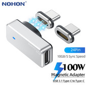 Adaptor magnetic USB C 100W 24Pins USB PD Încărcare rapidă Convertor de date magnetic de tip C Conector USBC pentru comutator MacBook Pro iPad
