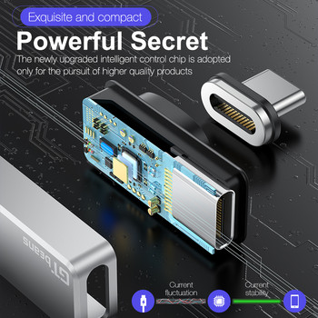 100W USB C Μαγνητικός προσαρμογέας 24 ακίδων USB PD Γρήγορη φόρτιση Τύπος C Μετατροπέας δεδομένων με μαγνήτη Υποδοχή USBC για MacBook Pro Διακόπτης iPad
