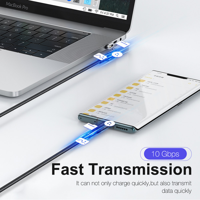 100 W USB C mágneses adapter 24 tűs USB PD gyorstöltés C típusú mágneses adatkonverter USBC csatlakozó MacBook Pro iPad kapcsolóhoz