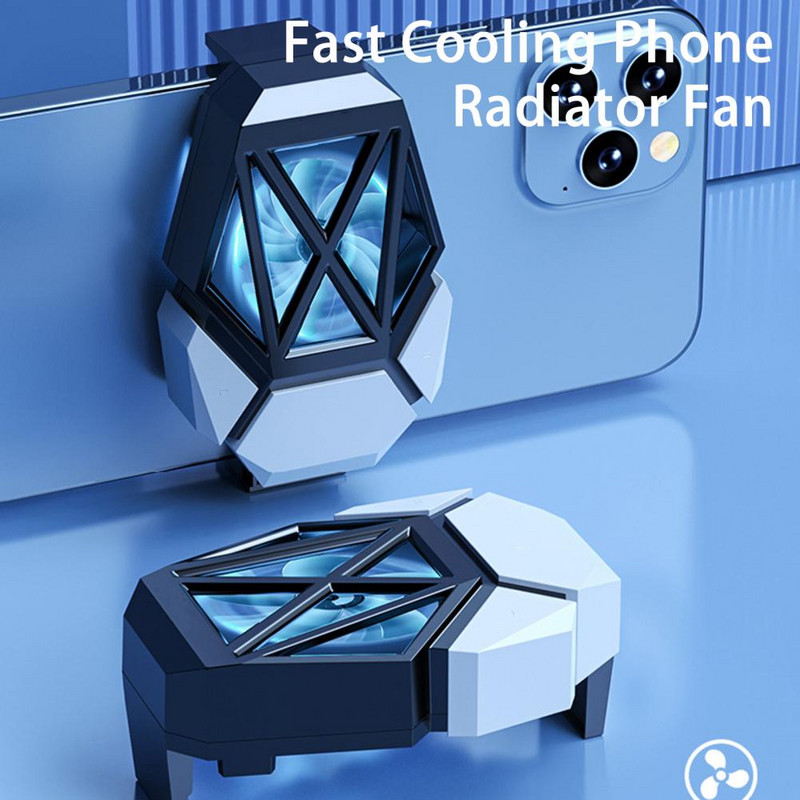 Mobiltelefon radiátor Csendes, kétfokozatú beállítás RGB Light Game Cooler rendszerrel Gyors hűtőventilátor Mobiltelefon kellékek
