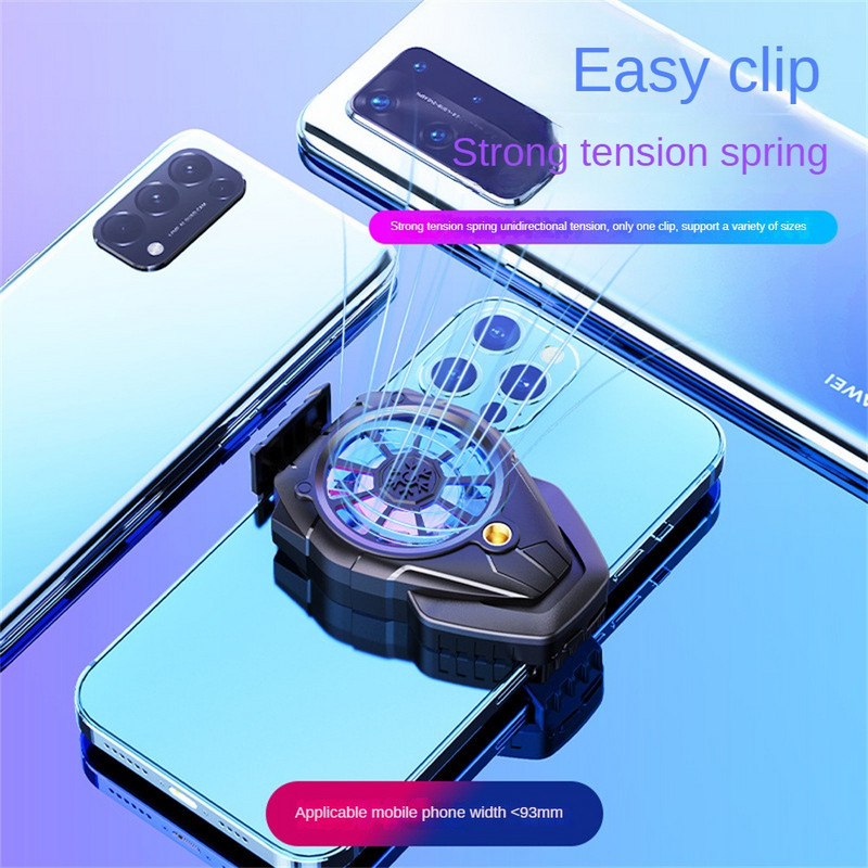 Kicsi és kitűnő fényhatás támogatása a ventilátor radiátorának lejátszása közben, miközben elvezeti a hőt Univerzális telefon hűtés Nagy sebességű hűtés