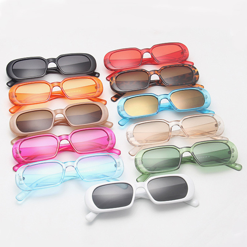 ZUEE Retro Kis téglalap Női Napszemüveg Vintage Márka Tervező Négyzet alakú napszemüveg ernyők Női UV400 Egyszerű dizájn