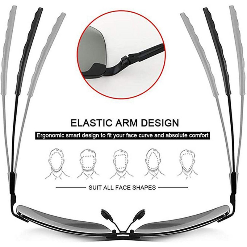 Akiniai geltoni fotochrominiai poliarizuoti akiniai Protingi spalvas keičiantys akiniai žvejybai vairuojant Dienos matymui naktiniai akiniai veidrodiniai akiniai