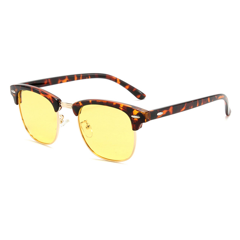 VIVIBEE félkeret nélküli éjjellátó szemüvegek autóvezető férfiaknak, sárga polarizált lencsés szemüvegek Classic Square 2022 női szemüvegek