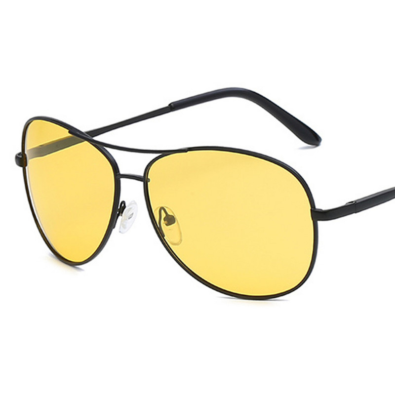 VIVIBEE Pilot éjjellátó szemüveg vezetéshez Nocturna Yellow Polarized UV400 Lens Repülési szemüveg Férfi éjszakai napszemüveg