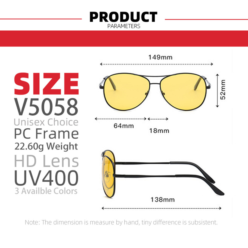 VIVIBEE Pilot éjjellátó szemüveg vezetéshez Nocturna Yellow Polarized UV400 Lens Repülési szemüveg Férfi éjszakai napszemüveg