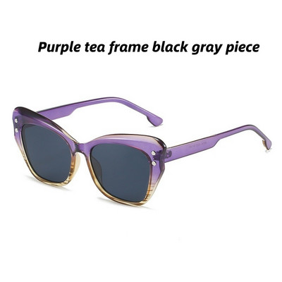 Ochelari de soare cu cadru complet Ochelari de soare la modă pentru femei Ochelari de soare cu ochi de pisică Ochelari de soare cu design retro de inginerie Ochelari de soare de protecție Uv400