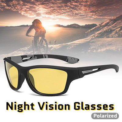 Night Vision Glasses Polarized Sunglasses Men Outdoor Sport Cycling Sun Glasses Anti Glare Driver Color Mirror Shades Goggles
