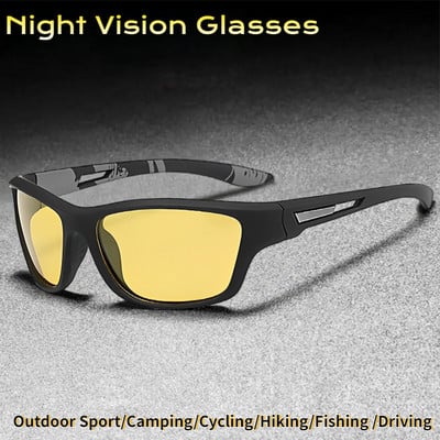 Очила за нощно виждане Мъжки поляризирани слънчеви очила Driver Anti-Glare Shades Goggle Мъжки Спорт на открито Колоездене Цветни огледални слънчеви очила