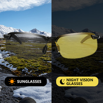 Φωτοχρωμικά ανδρικά γυαλιά ηλίου Polarized Driving Chameleon Γυαλιά Ανδρικά Αλλαγή Χρώματος Γυαλιά Ηλίου Ημερήσια νυχτερινή όραση Γυαλιά οδηγού