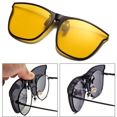 Nakts redzamības saspraudes uz saulesbrilles Sieviešu Vīriešu Polarizētās Saules Brilles Fotohromas Pretspīduma Braukšanas Brilles Vintage Kvadrātveida brilles