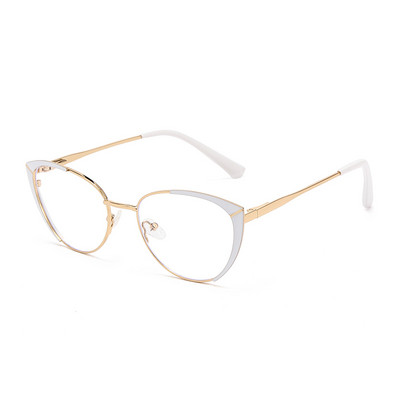 TENGJIAO Moda Anti-Raze de lumină albastră Cadru de ochelari Ochelari cu ochi de pisică de designer de marcă lentile clare Ochelari optici pentru computer
