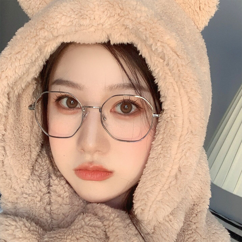 Art Retro uniszex poligon antikék fényű szemüvegek fémkeretes lapos szemüveg divatos kényelmes áttetsző szemüveg nőknek férfiaknak