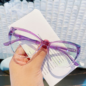 Ochelari anti-lumină albastră Ochi de pisică Filtru de blocare Ochelari de computer Bărbați Femei Ochelari de vedere cu ramă super ușoară Ochelari de vedere roz clari