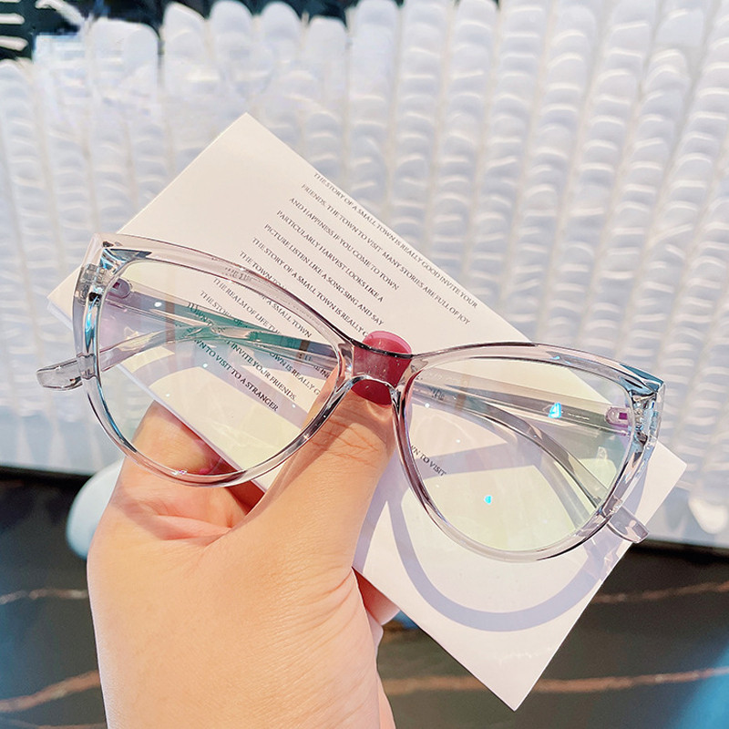 Cat Eye Anti Blue Light Szemüvegek Blokkoló Szűrő Számítógépes Szemüvegek Férfi Női Szuper világos keretes Szemüvegek Rózsaszín Átlátszó Szemüvegek