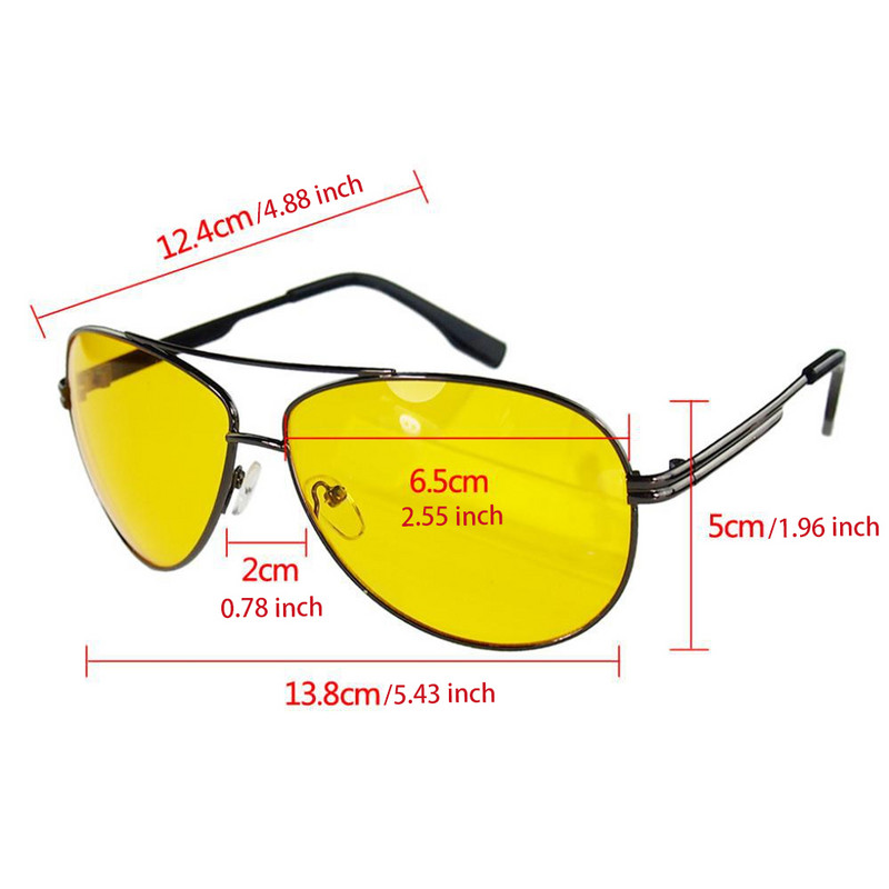 Hot Yellow Repülési Napszemüvegek Női Nappali Éjjellátó Szemüvegek Vezetőautó Márka Férfi Szemüvegek Napszemüvegek Éjszakai fény szemüvegek