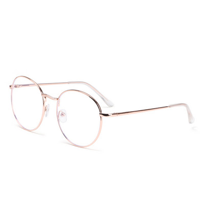 Rame de ochelari vintage anti lumină albastră cu lentile rotunde miopie oglindă optică metal anti UV Ochelari clari ramă ultra ușoară unisex