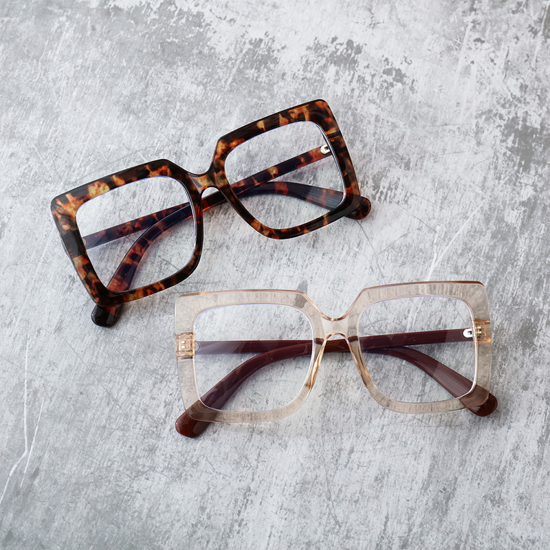 Fashion Anti Blue Light szemüvegek Uniszex Oversize Négyzet Optikai Szemüveg Szemüveg UV Védelem Tükröződésmentes Számítógépes szemüveg