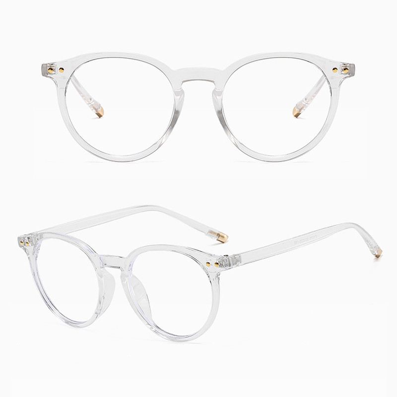 Egyszerű divat, kerek női szemüvegkeret Vintage átlátszó lencsés szemüveg Férfi optikai leopárd zöld szemüvegkeret