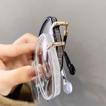 Luxury Anti Blue Light Γυαλιά Ανδρικά Γυναικεία Rhinestone Studded Υπερμεγέθη τετράγωνα γυαλιά Γυαλιά υπολογιστή Γυαλιά για Γυαλιά Υπολογιστή Γυαλιά γκλίτερ Σκελετός