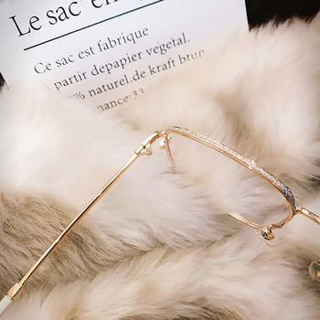 Luxury Anti Blue Light Γυαλιά Ανδρικά Γυναικεία Rhinestone Studded Υπερμεγέθη τετράγωνα γυαλιά Γυαλιά υπολογιστή Γυαλιά για Γυαλιά Υπολογιστή Γυαλιά γκλίτερ Σκελετός