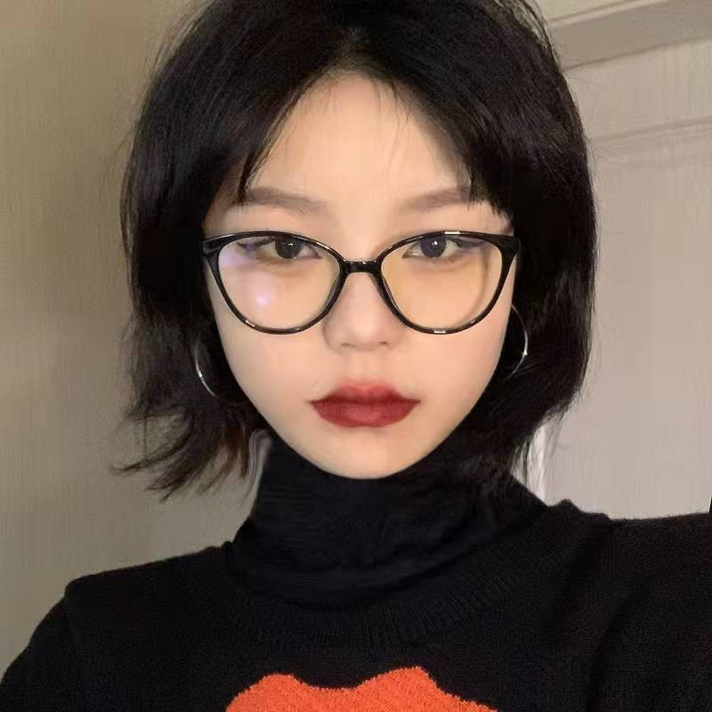 Divatos olvasószemüvegek Női Anti Kék Fény Macskaszem Keret Szemüvegek Számítógépes Dekoratív Szemüvegek Sima Szemüvegek Arc Dekor