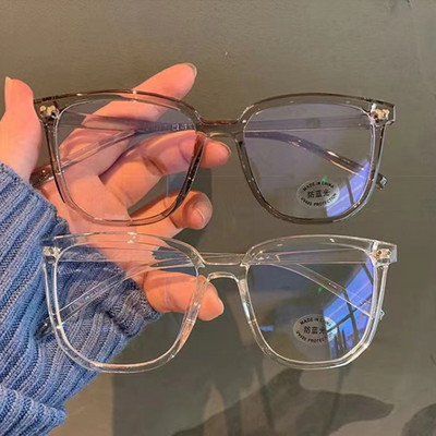 Μεγάλα τετράγωνα απλά γυαλιά μεταλλικά διαφανή γυναικεία γυαλιά γυαλιά συνταγογραφούμενα γυαλιά οπτικών γυαλιών