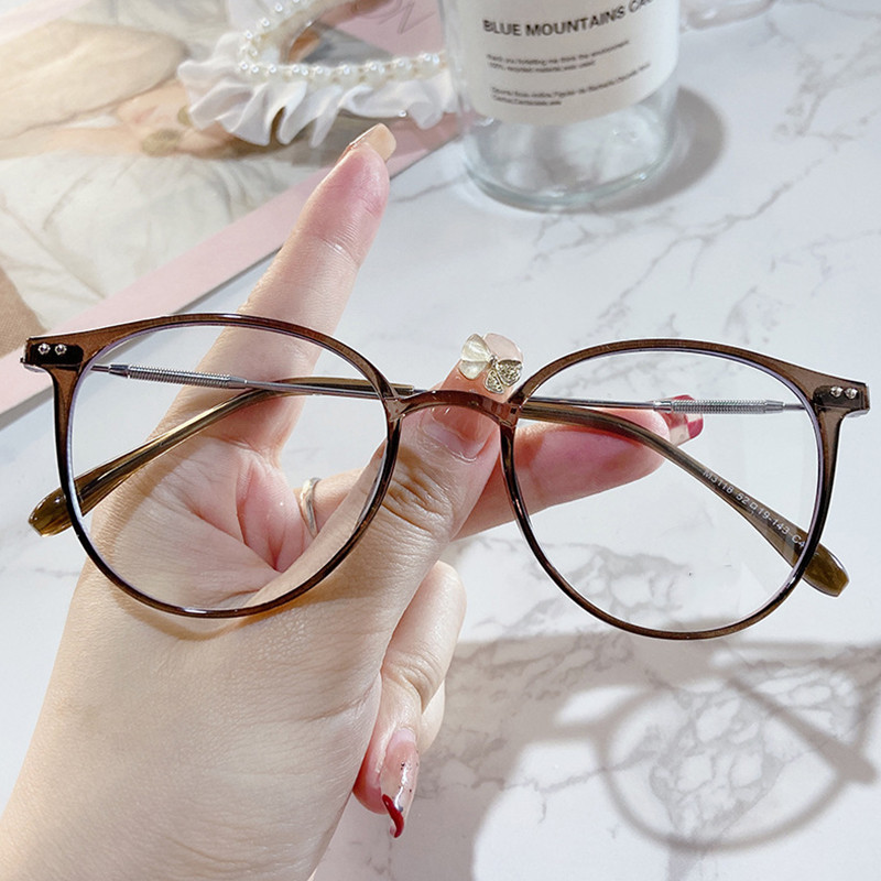 ZUEE új kék fény elleni szemüvegek kék fényt blokkoló női férfi számítógépes túlméretezett átlátszó, kerek rövidlátó szemüvegek